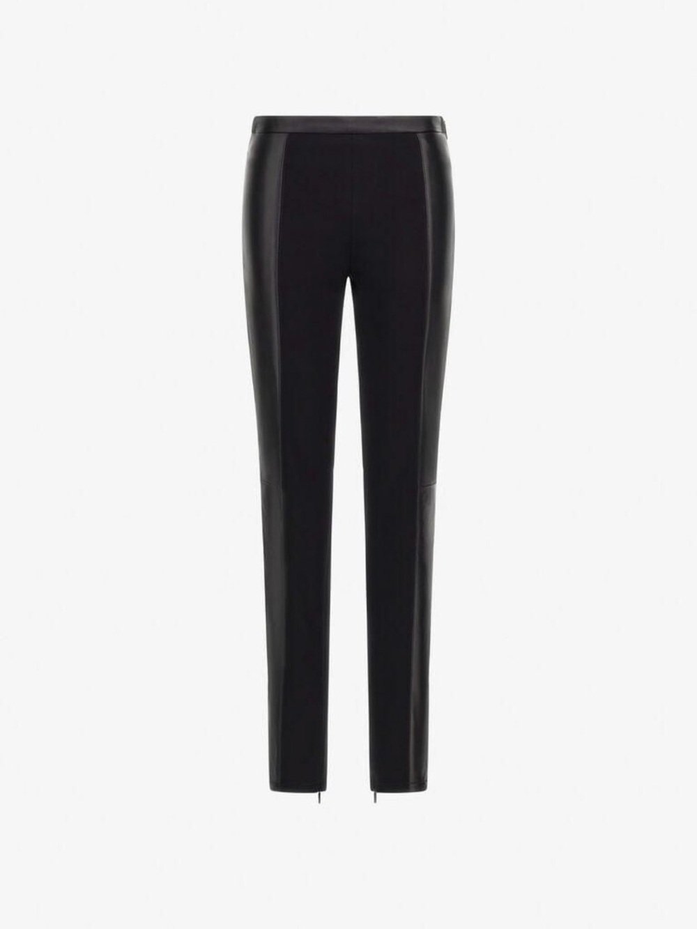 Roberto Cavalli Black Slim Ponte Leather Leg Pants